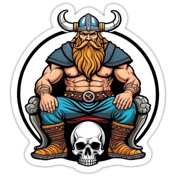 Vikings with Skull - Sticker size S (10 x 10 cm) - white matte - Front