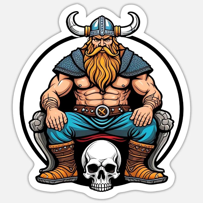 Vikings with Skull Sticker size S (10 x 10 cm)