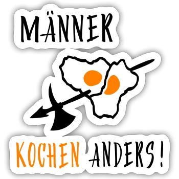 Chef, grill master - Sticker size S (10 x 10 cm) - white matte - Front