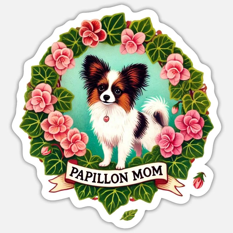 Papillon Mama - Sticker Größe S (10 x 10 cm) - Mattweiß