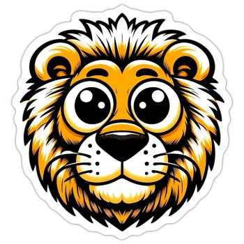 Löwe - Sticker Größe S (10 x 10 cm) - Mattweiß - Vorne