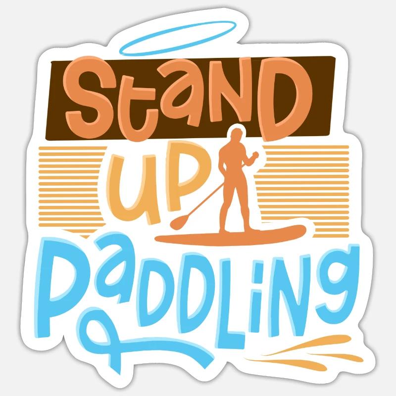 Stand Up Paddling - Sticker Größe S (10 x 10 cm) - Mattweiß