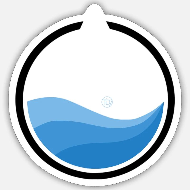Surfwave II (blackwhite) - Sticker Größe S (10 x 10 cm) - Mattweiß