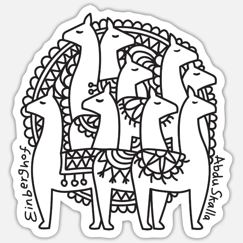 Alpaca design from Einberghof Sticker size S (10 x 10 cm)
