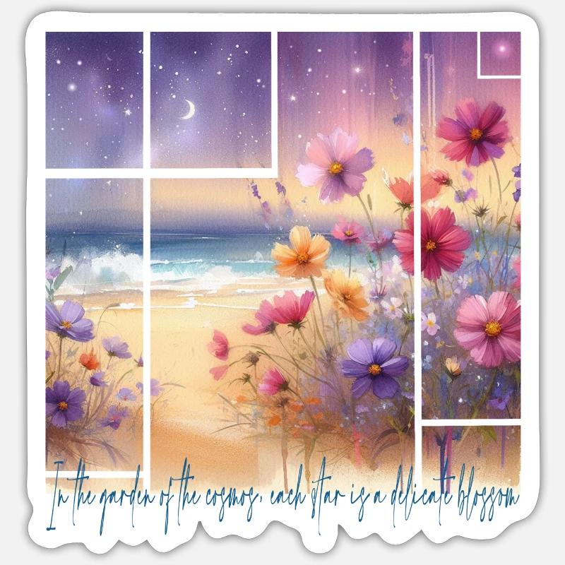 Blumen - Sticker Größe S (10 x 10 cm) - Mattweiß