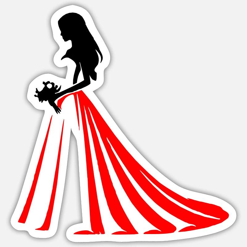 Braut - Sticker Größe S (10 x 10 cm) - Mattweiß