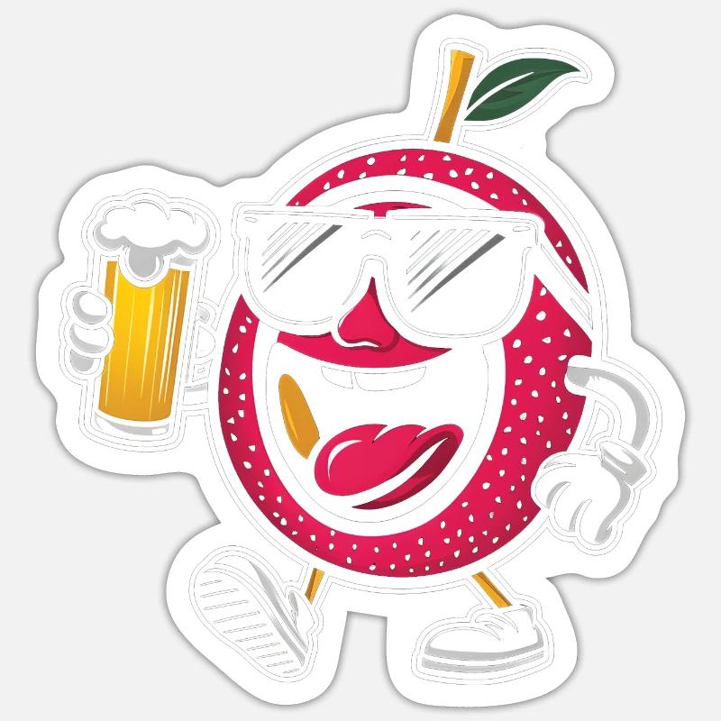 Passionsfrucht Bier - Sticker Größe S (10 x 10 cm) - Mattweiß