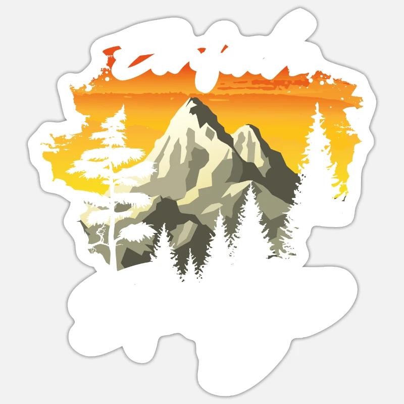 Einfach Spitze Gipfel Berg - Sticker Größe S (10 x 10 cm) - Mattweiß