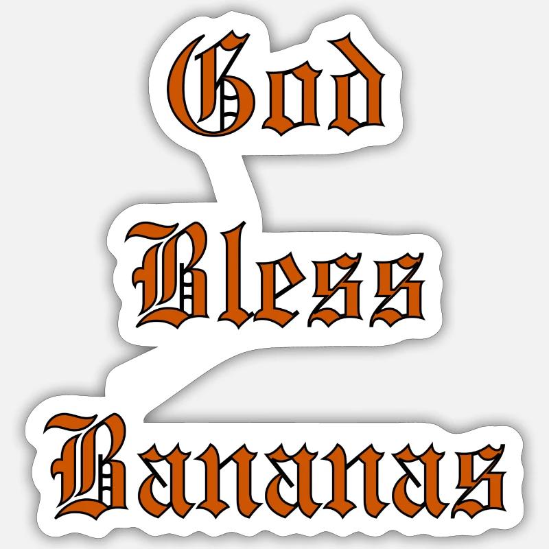 GodBlessBananas - Sticker Größe S (10 x 10 cm) - Mattweiß