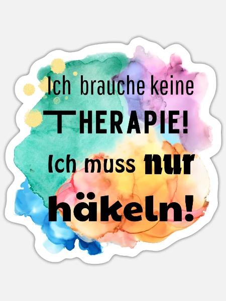 Muss nur häkeln, lustiger Spruch - Sticker Größe S (10 x 10 cm) - Mattweiß