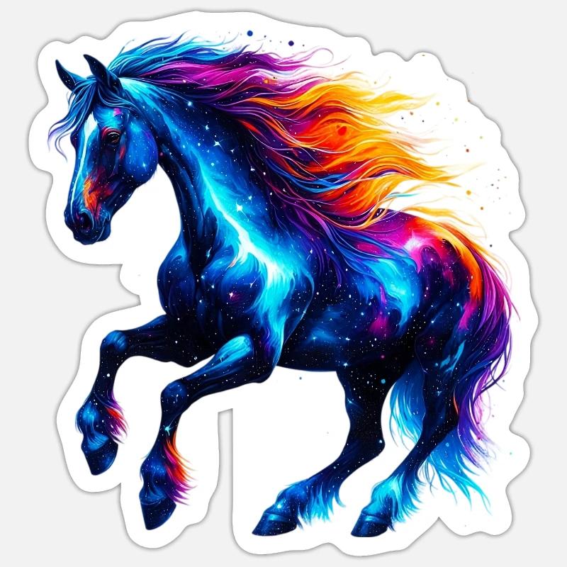 Cheval - Sticker taille S (10 x 10 cm) - blanc mat