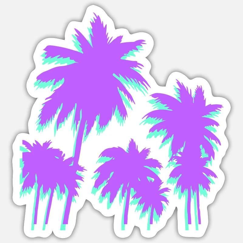 palmen - Sticker Größe S (10 x 10 cm) - Mattweiß