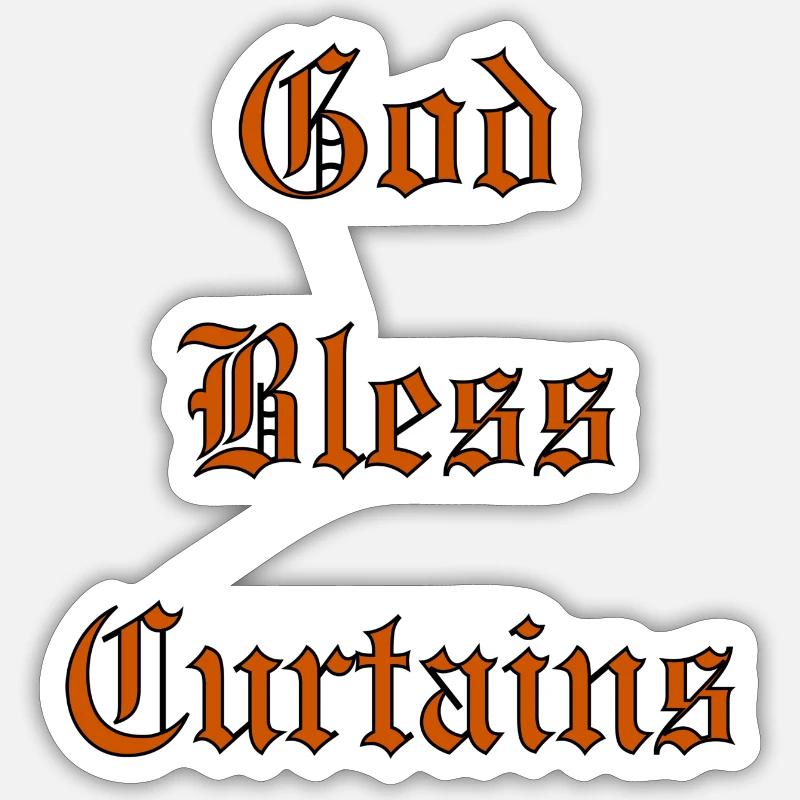 GodBlessRideaux - Sticker taille S (10 x 10 cm) - blanc mat