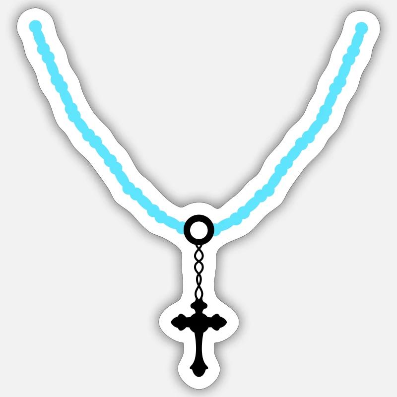 Cross Chain 02 - Sticker size S (10 x 10 cm) - white matte
