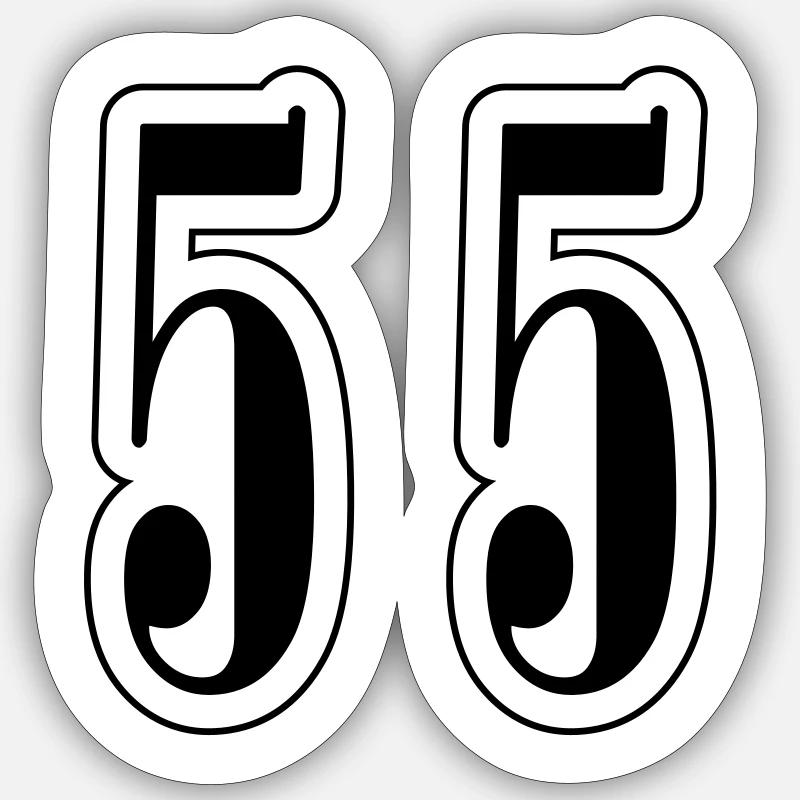 55 Number Symbol - Sticker size S (10 x 10 cm) - white matte