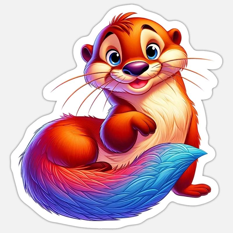 Otter - Sticker size S (10 x 10 cm) - white matte