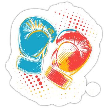 Boxing Gloves Graphic - Sticker size S (10 x 10 cm) - white matte - Front