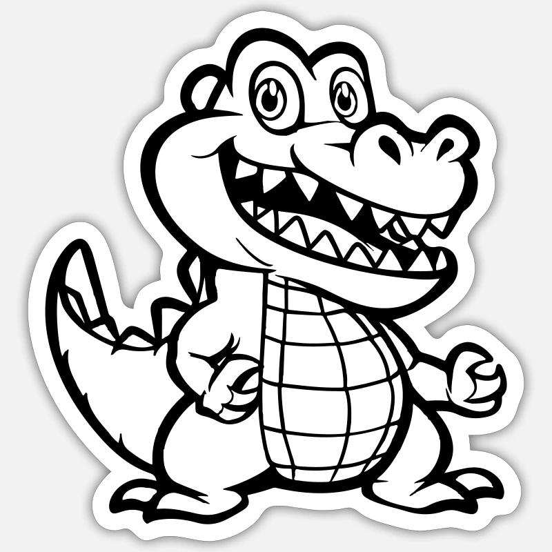 Crocodile Animal Comic Sticker size S (10 x 10 cm)