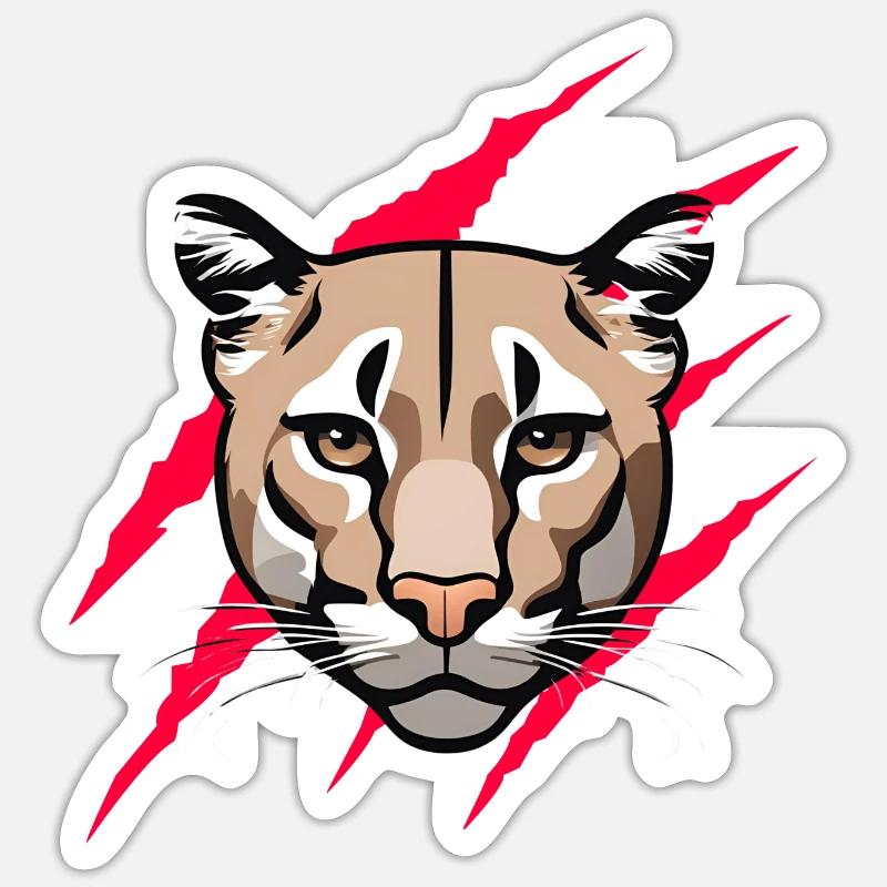 my cougar - Sticker size S (10 x 10 cm) - white matte