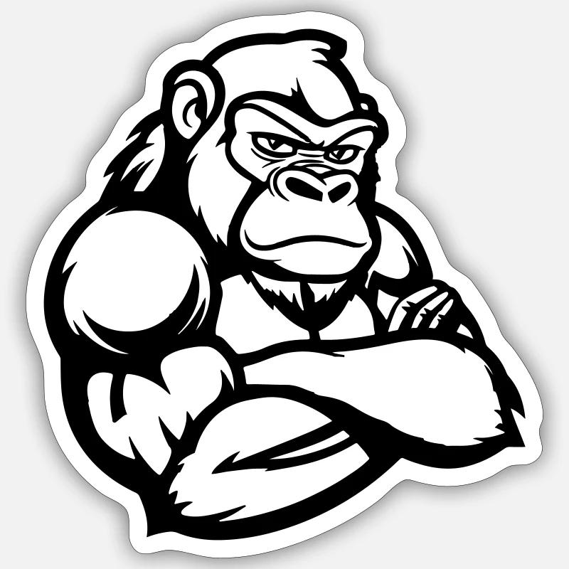 Gorilla Comic - Sticker size S (10 x 10 cm) - white matte