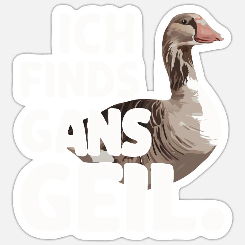 Ferme d’animaux d’oies d’oie - Sticker taille S (10 x 10 cm) - blanc mat