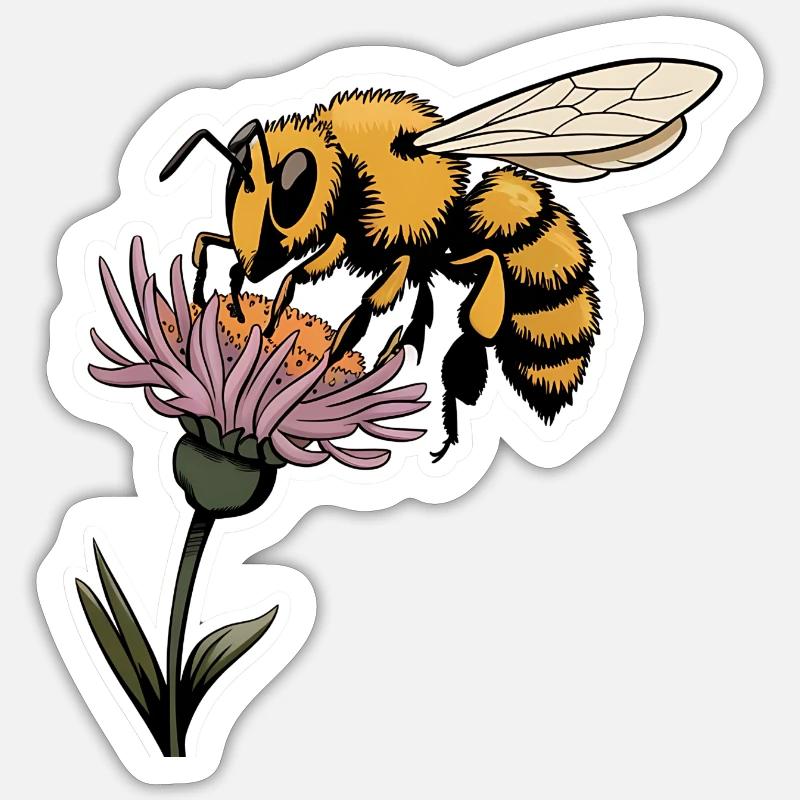 Bee - Sticker size S (10 x 10 cm) - white matte