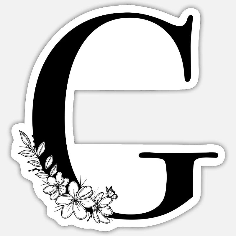 Buchstabe G - Sticker Größe S (10 x 10 cm) - Mattweiß