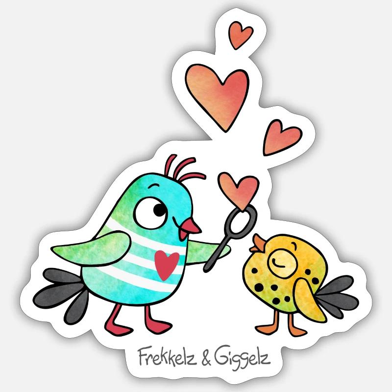 Coeurs à bulles - Sticker taille S (10 x 10 cm) - blanc mat
