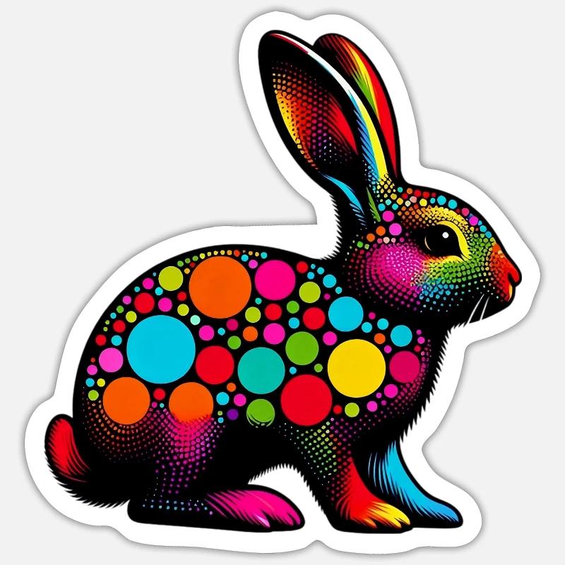 Lapin - Sticker taille S (10 x 10 cm) - blanc mat