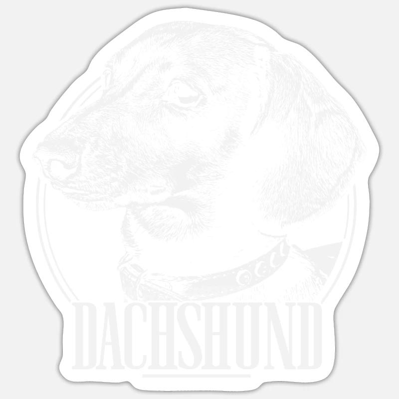 Dachshund Dackel Teckel Sticker Größe S (10 x 10 cm)
