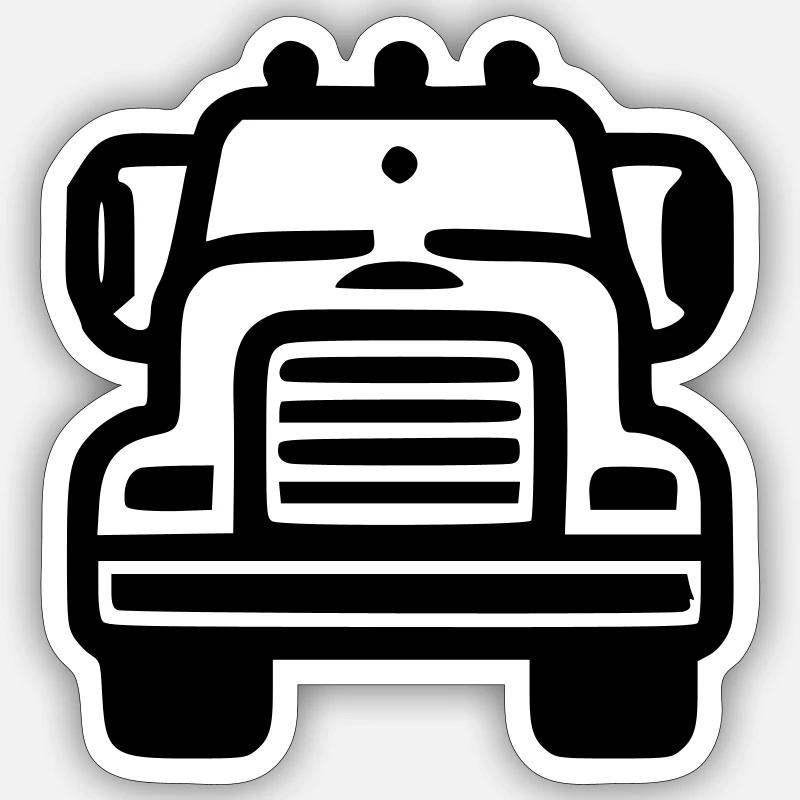 Lkw - Sticker Größe S (10 x 10 cm) - Mattweiß