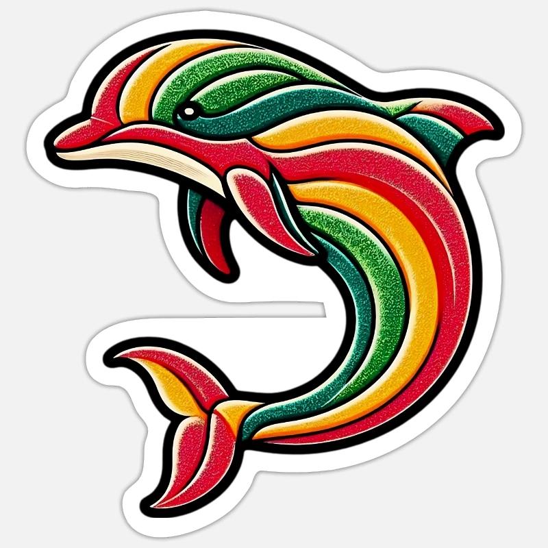 Delfin - Sticker Größe S (10 x 10 cm) - Mattweiß