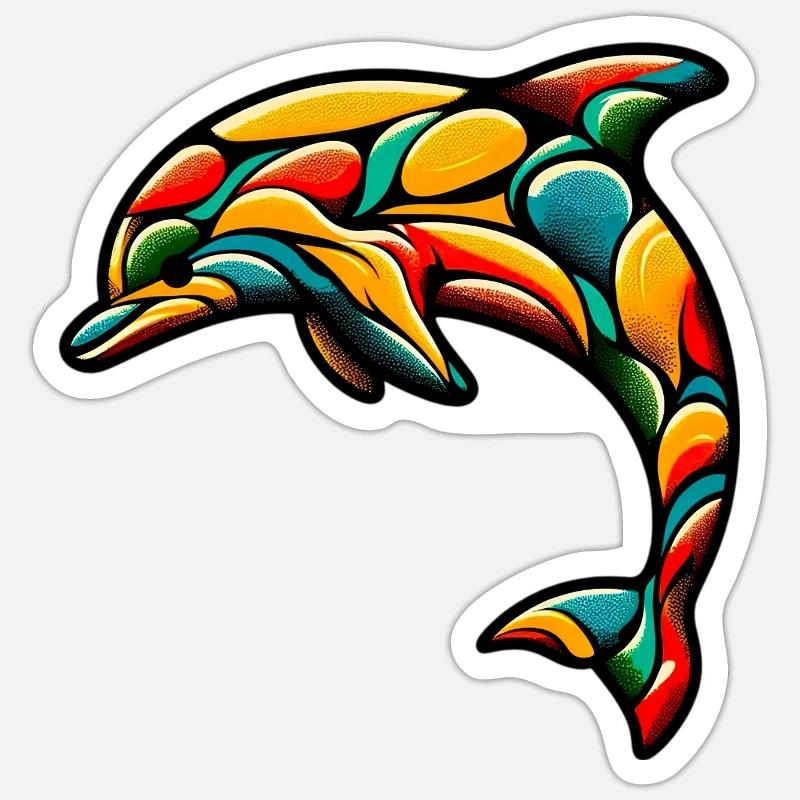 Dolphin - Sticker size S (10 x 10 cm) - white matte