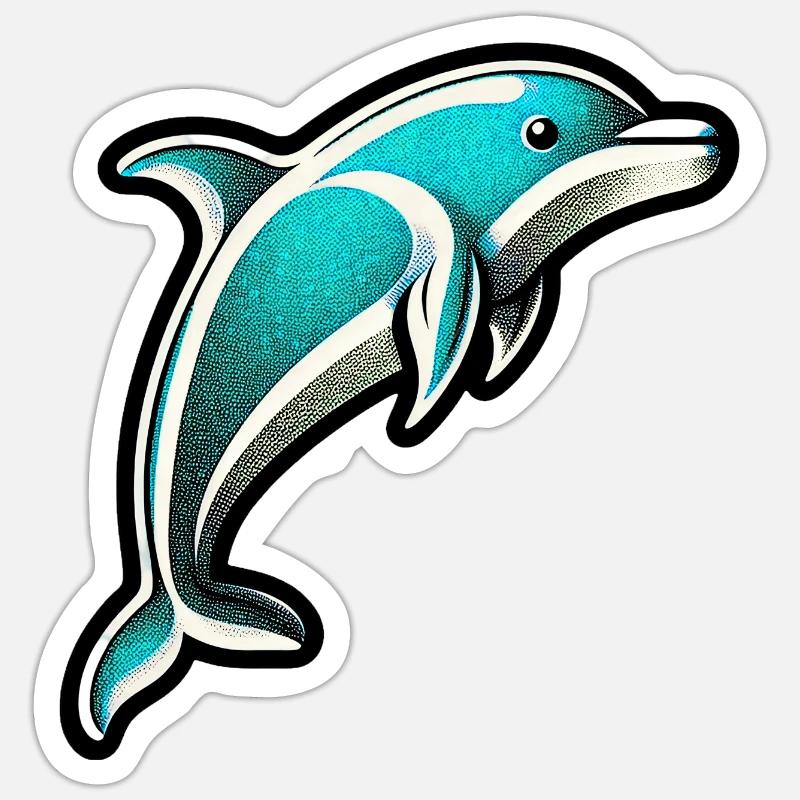 Dolphin - Sticker size S (10 x 10 cm) - white matte