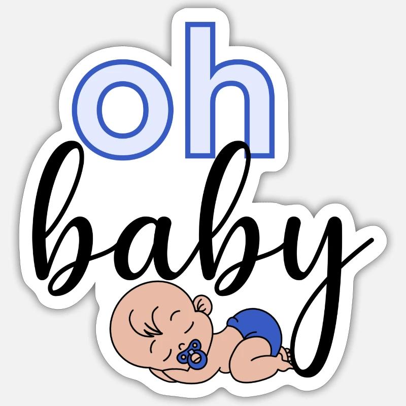 Oh bébé - Sticker taille S (10 x 10 cm) - blanc mat