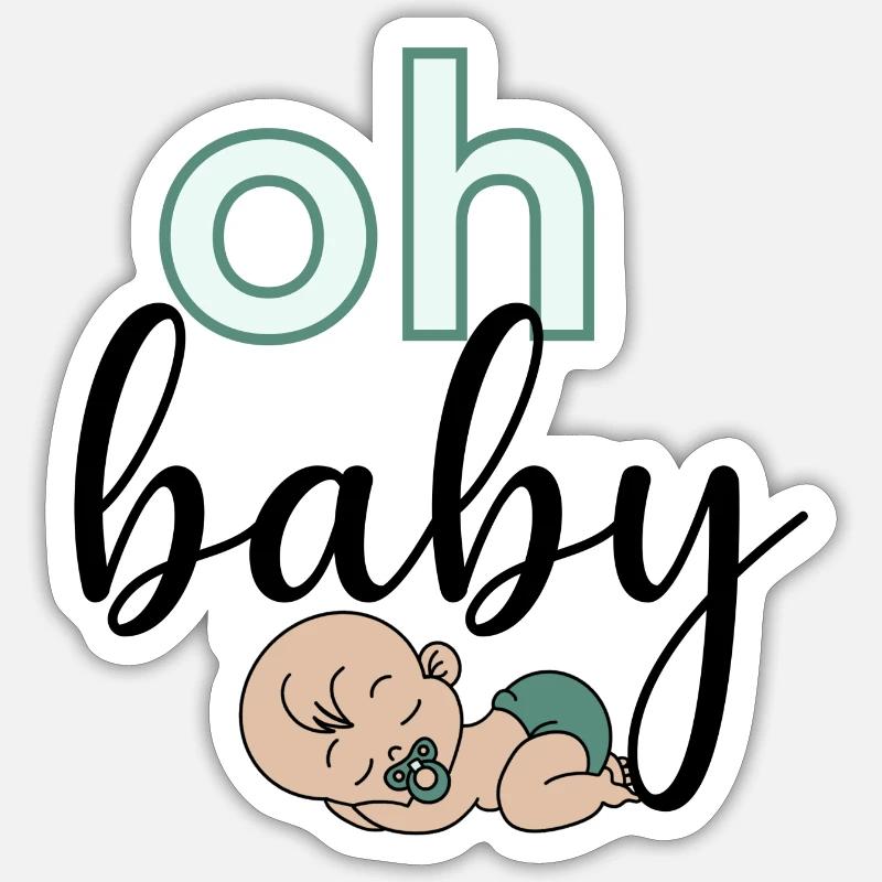 Oh bébé - Sticker taille S (10 x 10 cm) - blanc mat