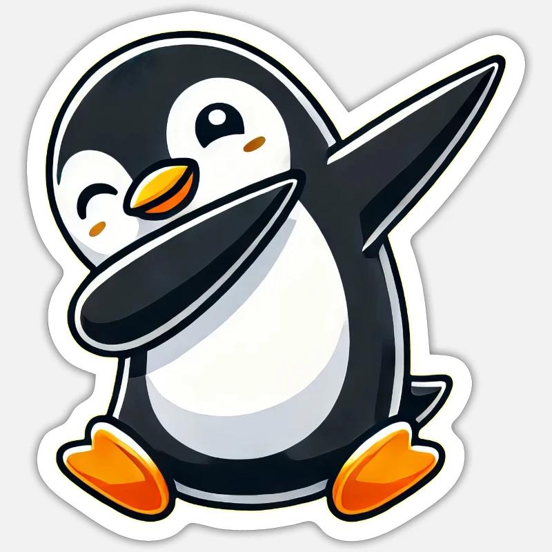 Penguin Dab A Cool Dancing Penguin Dabbing D Sticker taille S (10 x 10 cm)