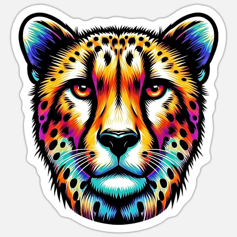 Cheetah - Sticker size S (10 x 10 cm) - white matte