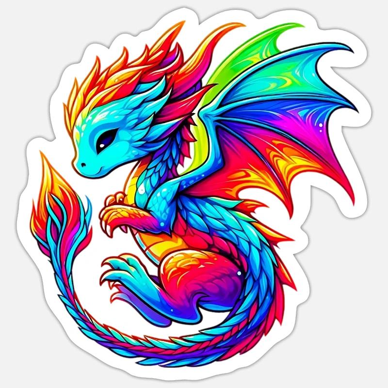 Dragon - Sticker size S (10 x 10 cm) - white matte
