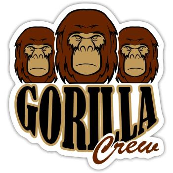 Gorilla Crew - Sticker size S (10 x 10 cm) - white matte - Front