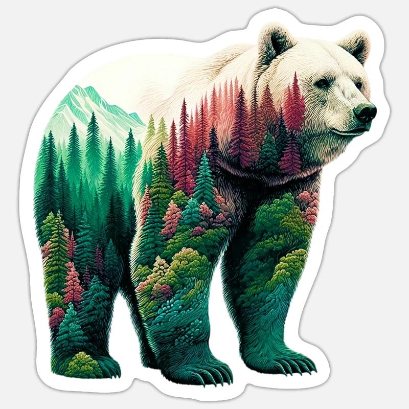 Bär - Sticker Größe S (10 x 10 cm) - Mattweiß