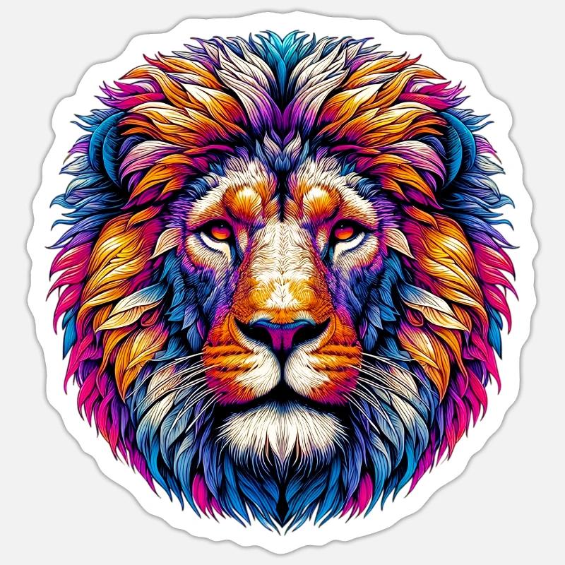 Löwe - Sticker Größe S (10 x 10 cm) - Mattweiß