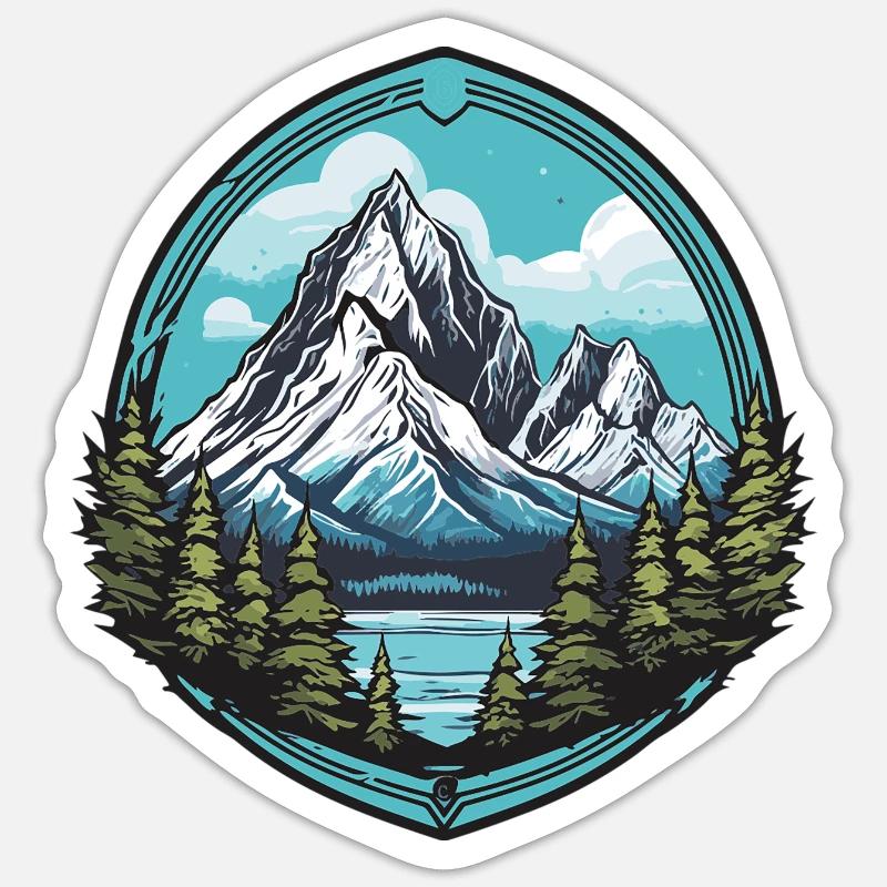 Mountains 4 - Sticker size S (10 x 10 cm) - white matte