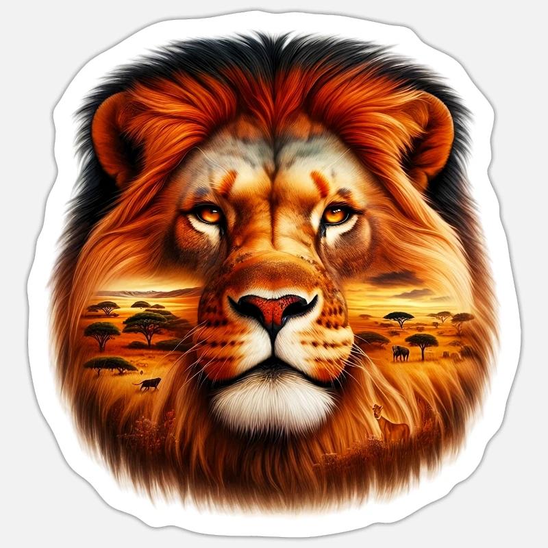 Lion - Sticker size S (10 x 10 cm) - white matte