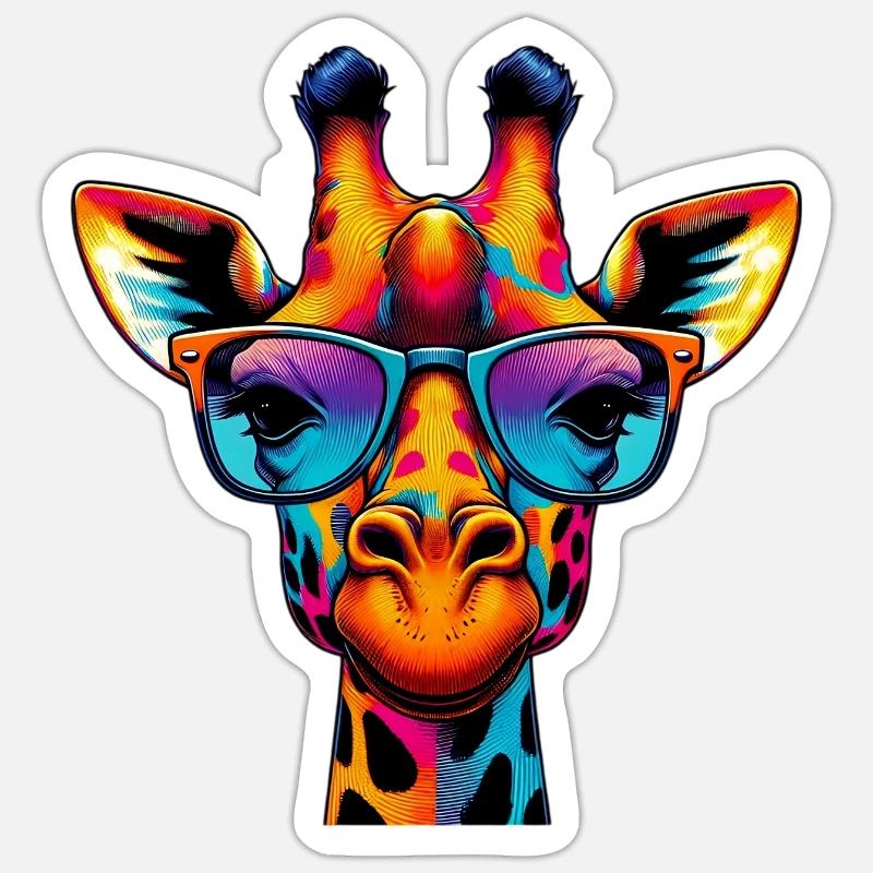 Girafe - Sticker taille S (10 x 10 cm) - blanc mat