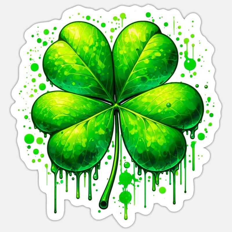 Four-leaf clover - Sticker size S (10 x 10 cm) - white matte