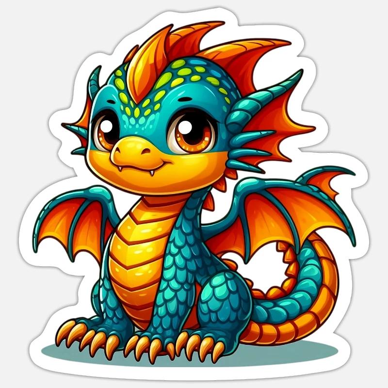 Drache - Sticker Größe S (10 x 10 cm) - Mattweiß