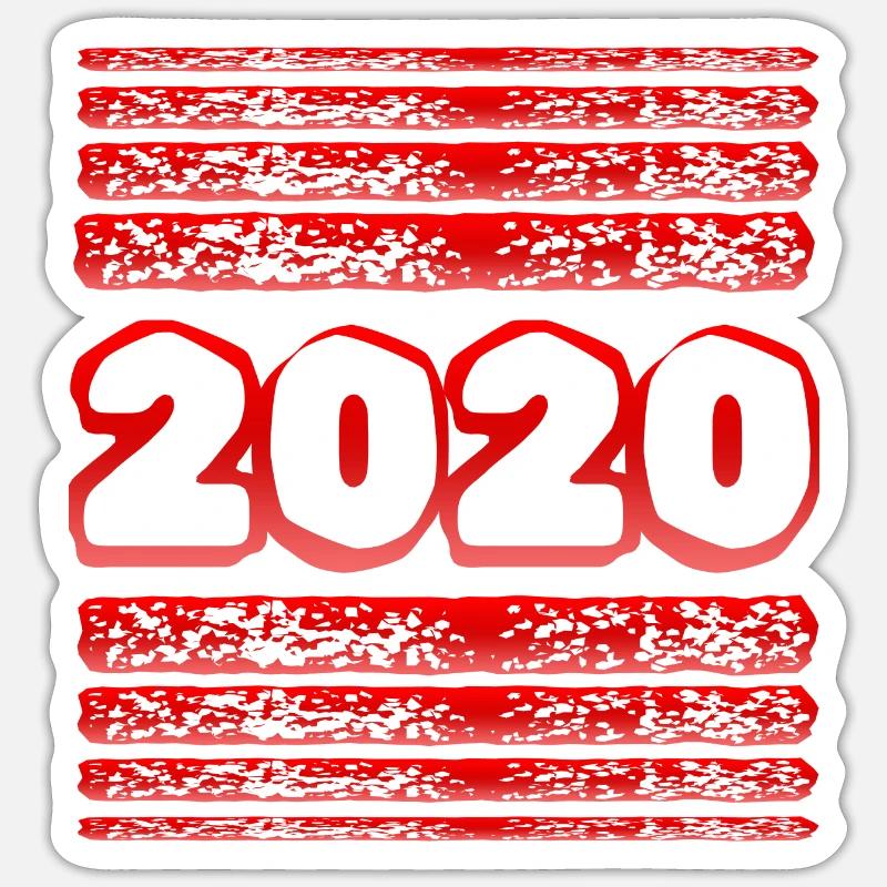 2020 2020 - Sticker Größe S (10 x 10 cm) - Mattweiß