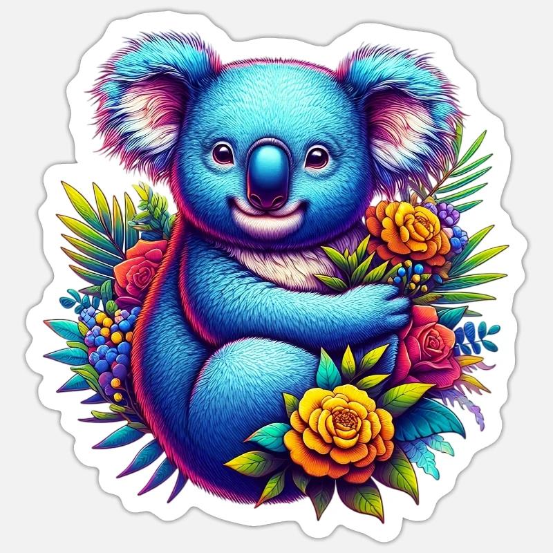 Koala - Sticker Größe S (10 x 10 cm) - Mattweiß