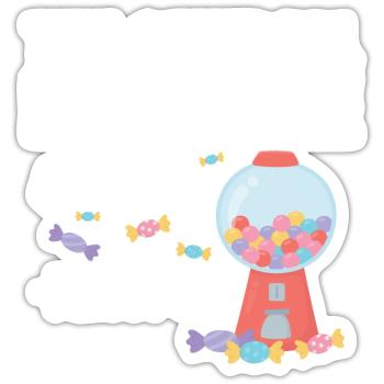 La machine à chewing-gum m’appelle Je dois aller Design - Sticker taille S (10 x 10 cm) - blanc mat - Devant